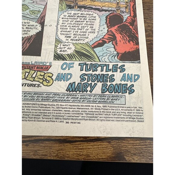 Archie Series Teenage Mutant Ninja Turtles Adventures Comic Book #6 Nov 1989 - Picture 5 of 5